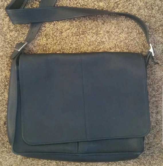 Coach Men's Messenger Business Bag Black Leather - Picture 1 of 8